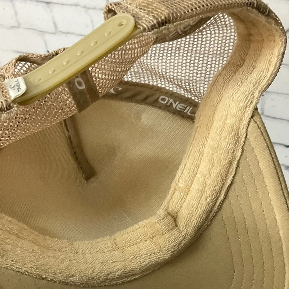 O Neill Beige Surf Wear Board Surfing Trucker Snapback Baseball Cap Hat